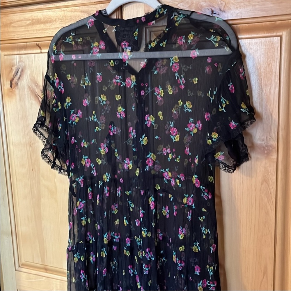 Johnny Was Natalia Sheer Tiered Mini Dress - Picture 9 of 11